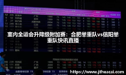 室内全运会升降级附加赛：合肥举重队vs信阳举重队快讯直播