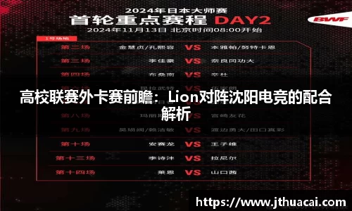 高校联赛外卡赛前瞻：Lion对阵沈阳电竞的配合解析